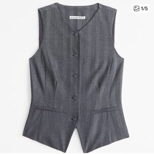 Abercrombie & Fitch Charcoal Pinstripe Vest Top NWT Small
